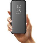 product_image_name-QUIVANA-غطاء Clear View لهاتف Samsung A16، غطاء أسود مع حامل-2