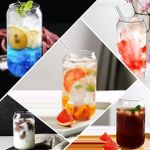 product_image_name-Generic-كوب زجاجي أنيق على شكل علبة مع غطاء خشبي وقشّة زجاجية-6