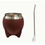 Yerba Maté Set : calebasse + bombilla en inox , 