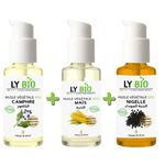 LY BIO PACK HUILE CAMPHREE 50ML - POMPE + HUILE MAIS 50ML - POMPE + HUILE NIGELLE 50ML - POMPE
