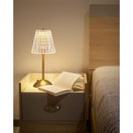 product_image_name-Generic-مصباح طاولة LED قابل لإعادة الشحن بالبطارية، بإضاءة متغيرة و3 ألوان، تشطيب بالذهب المصقول، مصابيح تعمل باللمس لاسلكياً لغرف النوم، والمعيشة، والبار، والمطاعم-1