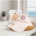 A3 HOME Serviette Capuche Bebe SECOVA en Microfibre Rose