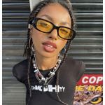 product_image_name-Generic-نظارات شمسية ريترو مستطيلة يونيسكس حماية 400 – أسود/أصفر-3