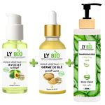LY BIO PACK HUILE AVOCAT 50ml - POMPE + HUILE GERME DE BLE 50ML - PIPETTE + SHAMPOOING ALOE VERA 200ML