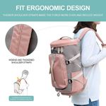 product_image_name-Generic-Sac de sport léger pour femme, sac de voyage, sac de week-end, avec compartiment à chaussures, idéal pour les voyages, le sport et la randonnée, rose.-3