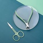 product_image_name-Generic-Coupe-ongles, kit de manucure, kit de pédicure, kit de toilettage professionnel 16 en 1 en acier inoxydable, ciseaux à ongles et outils avec étui de voyage en cuir luxueux pour hommes et femmes, version améliorée menthe,vert.-5
