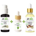 LY BIO PACK HUILE CADE 50ML - POMPE + HUILE ESSENTIEL MENTHE 10ML + HUILE GIROFLE 50ML - PIPETTE