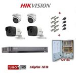Hikvision Pack Complet Caméra de Surveillance de DVR 4ch et 4 Caméras 2MP 1080p