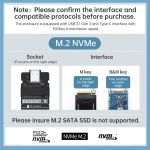 product_image_name-Orico-Boîtier SSD M.2 NVMe 10Gbps USB Adaptateur Externe USB3.2/ USB3.1 Gen2 USB-C Boîtier Disque Dur pour M.2 PCIe NVME M-Key 2230/2242/2260/2280 SSD, avec UASP - M2PV-C3 - Compatible Windows Mac Android-7