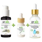 LY BIO PACK HUILE CADE 50ML - POMPE + HUILE ESSENTIEL EUCALYPTUS 10ML + HUILE PARAFFINE 50ML - PIPETTE