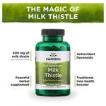 product_image_name-Swanson-Milk Thistle, Silymarine, 500 mg,مستخلص نبات الشوك الحليب 500 مجم، سيليمارين، [يدعم وظائف الكبد] 100 كبسولة-3
