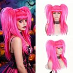 Generic Bright pink Pigtail  Wig - image 2