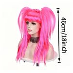Generic Bright pink Pigtail  Wig - image 3