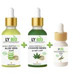 LY BIO PACK HUILE ALOE VERA 50ml - PIPETTE + HUILE HYDRATANTE & NUTRITIVE 50ML - PIPETTE + HUILE ESSENTIEL THYM 10ML