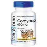 Fair & pure Cordyceps 650mg (Cordyceps sinensis) poudre naturelle de champignons