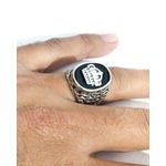 product_image_name-Generic-Bague Opale Noir Onyx pour hommes bande épaisse en acier inoxydable-1