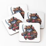 product_image_name-Generic-4 Dessous de Verre Chat Samouraï - Design de Guerrier Félin Féroce sous tasse unique -1