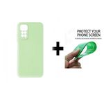 Case Pack : pochette Redmi Note 11 4G souple silicone Vert pistage + ciramik