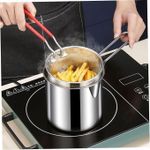 product_image_name-Generic-Pot de friteuse en acier inoxydable,Casserole chauffe-lait,Petite friteuse avec poignée et panier,1200ml-7