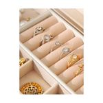 product_image_name-Generic-Boîte à bijoux élégante en cuir blanc avec intérieur velours, Rangement colliers, bagues, bracelets et boucles d’oreilles-2