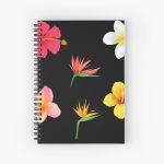 Hawaiian Florals Pattern Spiral Notebook Bloc note