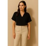 Marwa بلوزة سوداء قصيرة