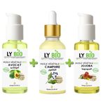LY BIO PACK HUILE AVOCAT 50ml - POMPE + HUILE CAMPHREE 50ML - PIPETTE + HUILE JOJOBA 50ML - POMPE