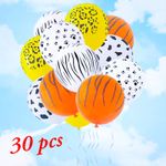 30 Ballons Jungle,Safari Orange,Blanc,jaune, Décoration Anniversaire