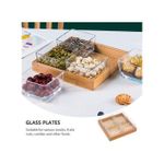 product_image_name-Generic-4 Assiettes en Verre avec couvercles + Plateau en Bois, Boîte de Fruits 4 Grille-3