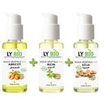 LY BIO PACK HUILE ABRICOT 50ML - POMPE + HUILE RICIN 50ml - POMPE + HUILE SOJA 50ML - POMPE