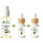 LY BIO PACK HUILE CAMPHREE 50ML - POMPE + HUILE ESSENTIEL MENTHE 10ML + HUILE ESSENTIEL ROMARIN 10ML