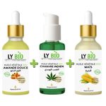 LY BIO PACK HUILE AMANDE DOUCE 50ML - PIPETTE + HUILE HYDRATANTE & NUTRITIVE 50ML - POMPE + HUILE MAIS 50ML - PIPETTE