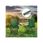 product_image_name-Generic-Chaise pliante pour camping et plage, Siège d'extérieur avec porte-boisson et Sac de Transport, Vert-1
