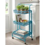 product_image_name-Generic-عربة تخزين بثلاث طبقات بعجلات – رف معدني متعدد الاستخدامات للمطبخ والحمام والمكتب ارتفاع 95 سم – لون أزرق-2
