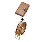product_image_name-Generic-Ceinture Camel 100% Cuir + Portefeuille Anti détournement de données Marron-4