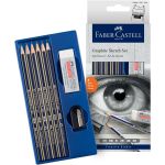 product_image_name-Faber Castel-علبة أقلام رصاص غولد فابير لفنون الرسم و الترميد زائد ممحاة و منجرة-1