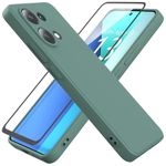 product_image_name-Case-Pochette Silicone pour Xiaomi Redmi Note 13 pro 4G vert avec Incassable Verre Trempé écran -1
