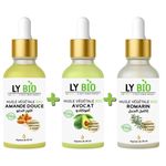LY BIO PACK HUILE AMANDE DOUCE 50ML - PIPETTE + HUILE AVOCAT 50ml - PIPETTE + HUILE ROMARIN 50ml - PIPETTE
