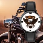 motors aigle bikers club born to be free Montre en Cuir à Quartz avec Bande en Cuir