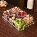 Plateau de service avec 6 bols avec couvercle pour bonbons, noix, biscuits