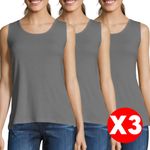 product_image_name-Generic-Pack De 3 Débardeurs Femme Coton Bio Gris-1