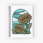 Stained Glass Sunflower Spiral Notebook Bloc note