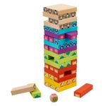 Jenga Animaux en Bois 51 Pièces - Jeu d'Adresse et d'Équilibre Tour Infernale Colorée - Blocs de Construction avec Motifs Animaux - Jeu de Société Familial Classique 27.6cm - Développement Concentration et Précision - Ambiance Assurée pour Enfants