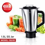 product_image_name-Elite-Bol de mixeur en acier inoxydable 1,5 L – Modèle SSJ15 – Résistant à la rouille et idéal pour un usage quotidien-1