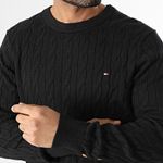 product_image_name-Tommy Hilfiger-Pull en maille torsadée délavé - Noir-1