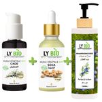 LY BIO PACK HUILE CADE 50ML - POMPE + HUILE SOJA 50ML - PIPETTE + SHAMPOOING A L'HUILE DE CADE 200ML