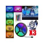 Pack de 3 bandes LED, 5M avec télécommande