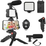 product_image_name-Generic-Led Kit de vlogging pour iPhone, Android (avec trépied), avec mini lampe vidéo LED, microphone cardioïde-4