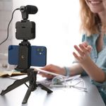 product_image_name-Generic-Led Kit de vlogging pour iPhone, Android (avec trépied), avec mini lampe vidéo LED, microphone cardioïde-7
