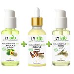 LY BIO PACK HUILE AVOCAT 50ml - POMPE + HUILE GIROFLE 50ML - PIPETTE + HUILE THYM 50ML - POMPE